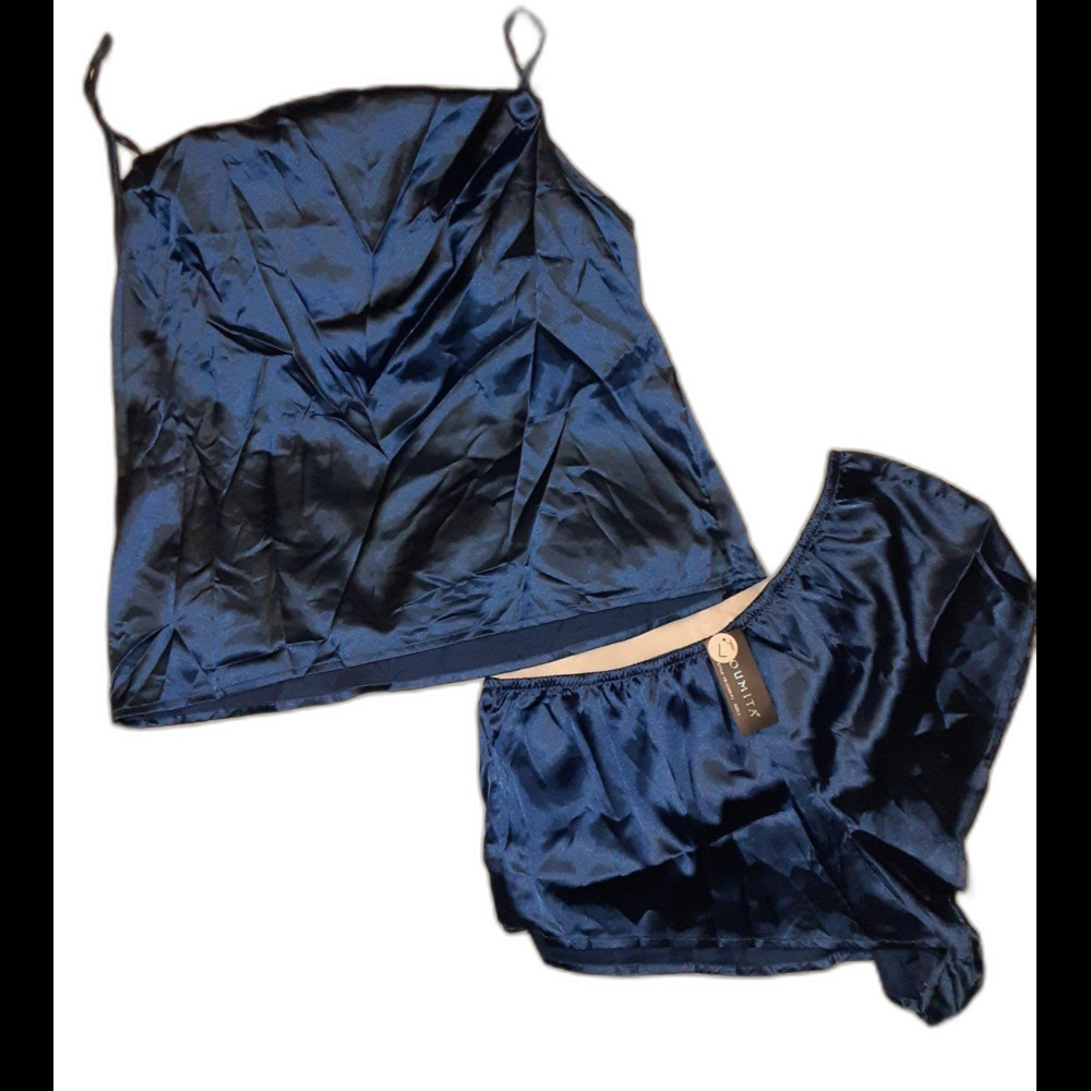 Youmita Large Navy Pajama Short Set NWT